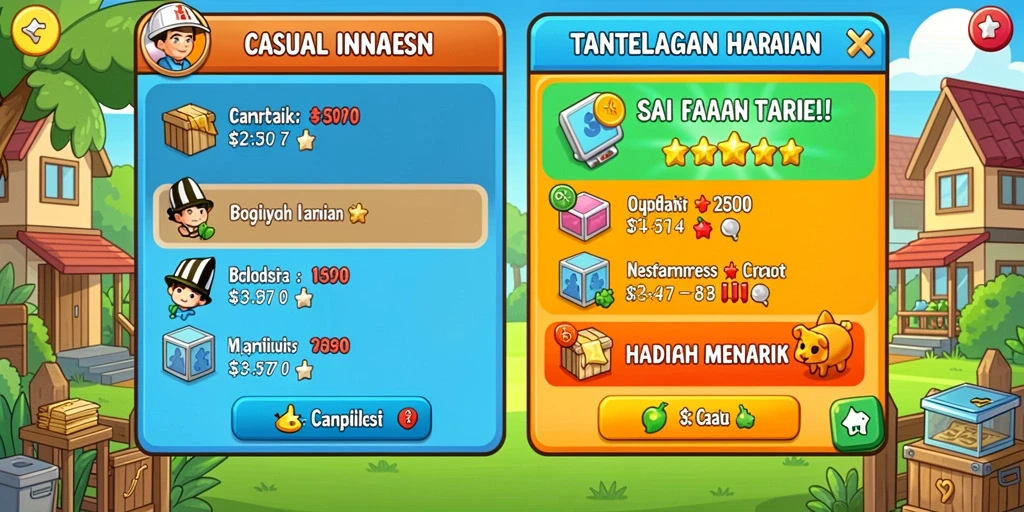 Berbagai item menarik untuk dikoleksi.