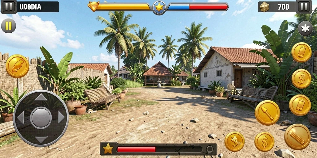 Screenshot menunjukkan fitur interaksi sosial antar pemain.